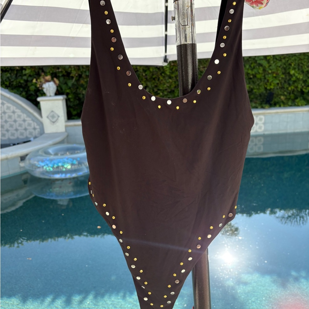 Dolce Vita Black and Gold One Piece with Bold Studs
